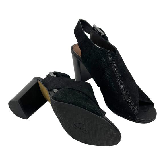 Donald J. Pliner Sandals Peep Toe Suede Black 6.5 - Picture 5 of 13